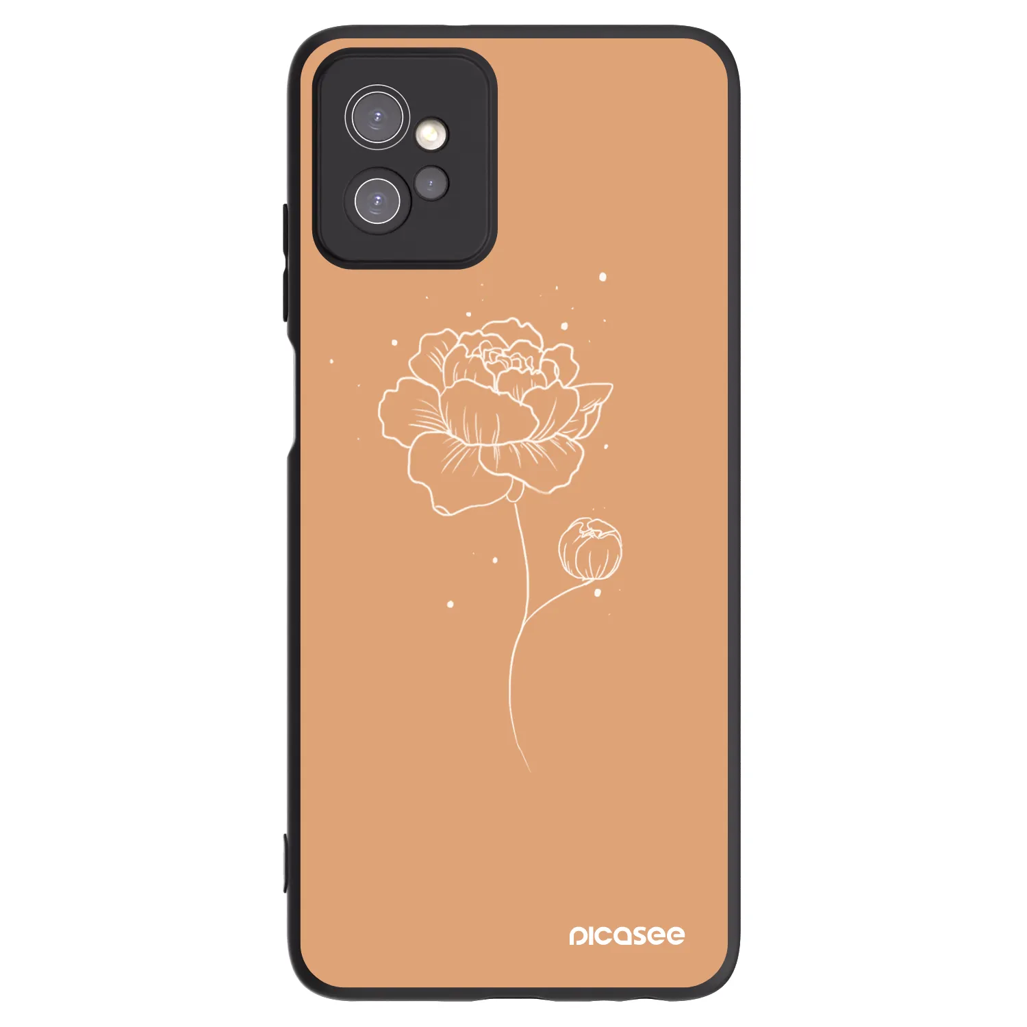 Picasee husă neagră din silicon pentru Motorola Moto G32 - Peonies