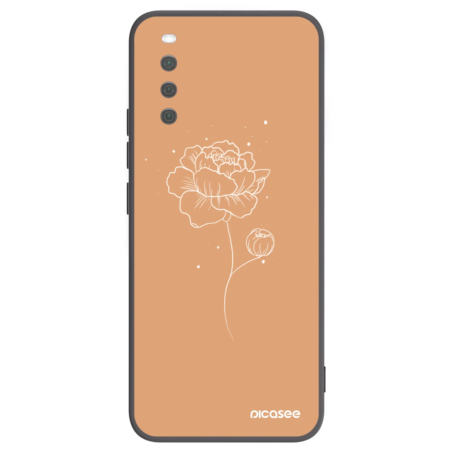 Picasee husă neagră din silicon pentru Sony Xperia 10 III - Peonies