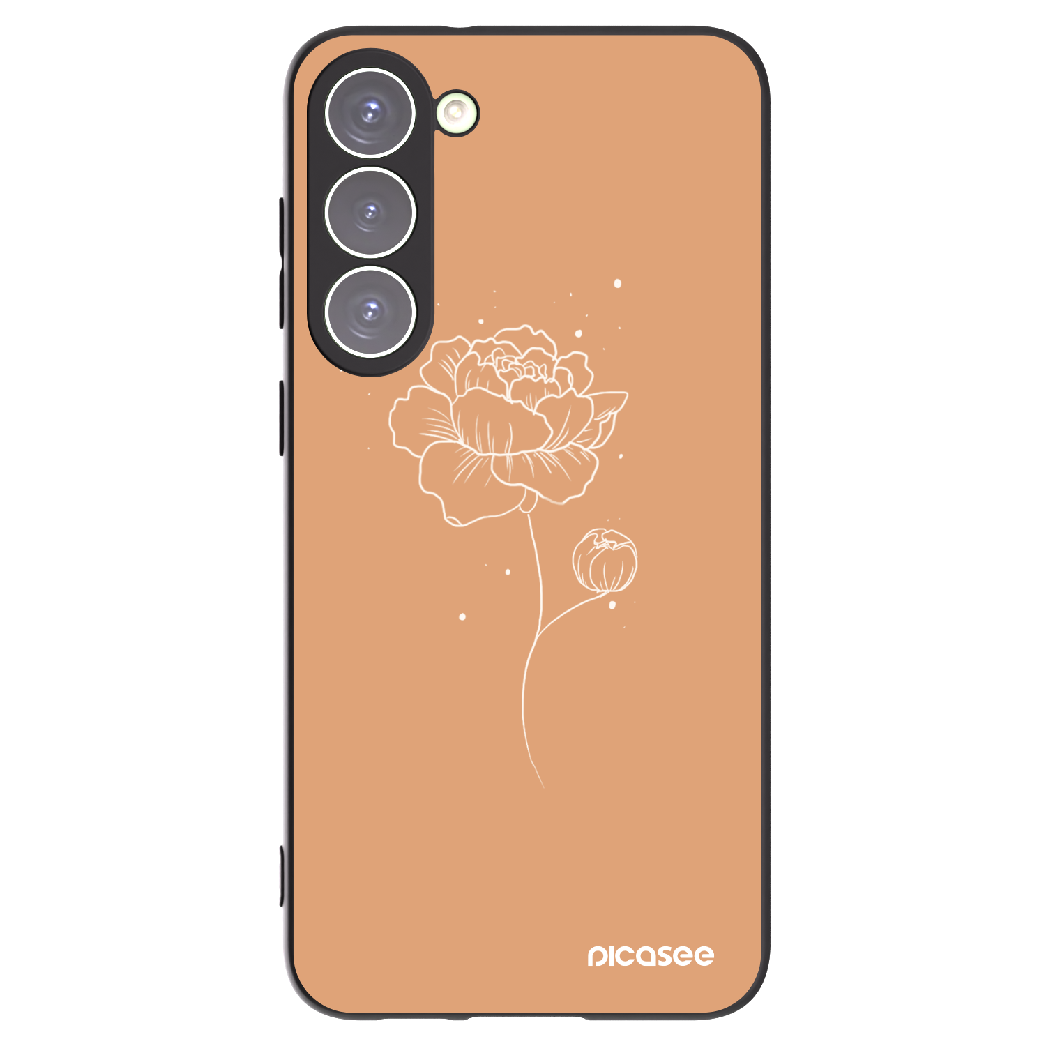 Picasee husă neagră din silicon pentru Samsung Galaxy S23+ 5G - Peonies