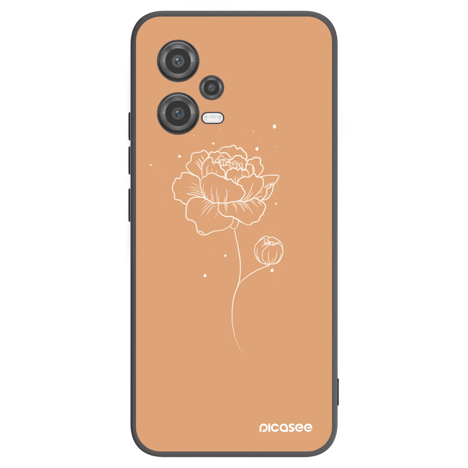 Picasee husă neagră din silicon pentru Xiaomi Poco X5 - Peonies