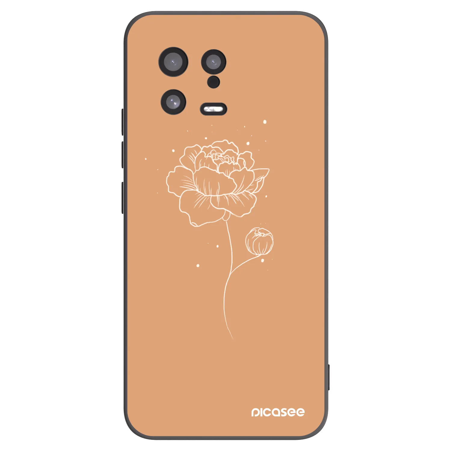 Picasee husă neagră din silicon pentru Xiaomi 13 - Peonies