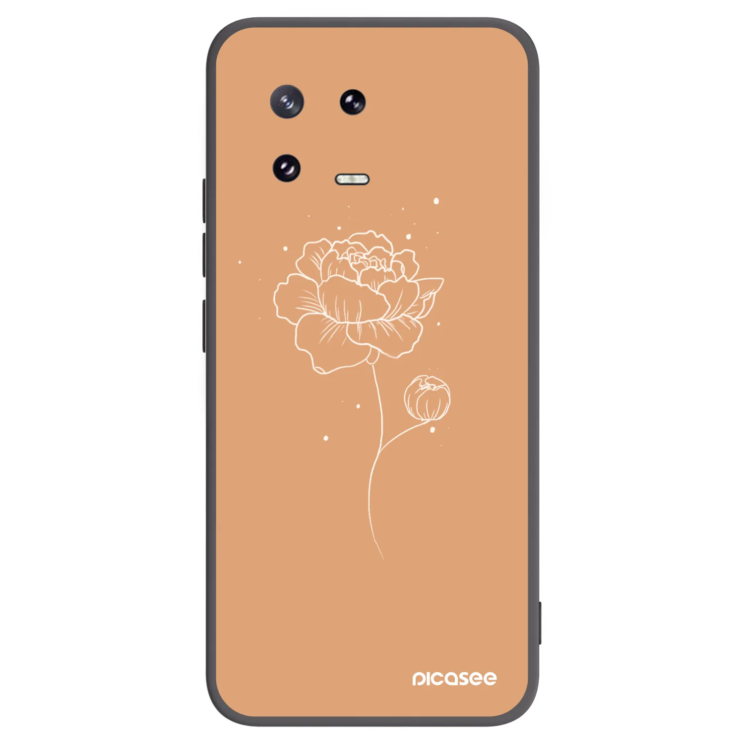 Picasee husă neagră din silicon pentru Xiaomi 13 Pro - Peonies