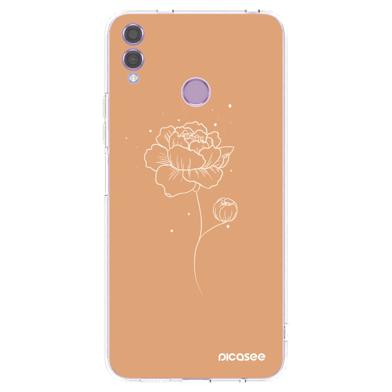 Picasee husă transparentă din silicon pentru Honor 8X - Peonies