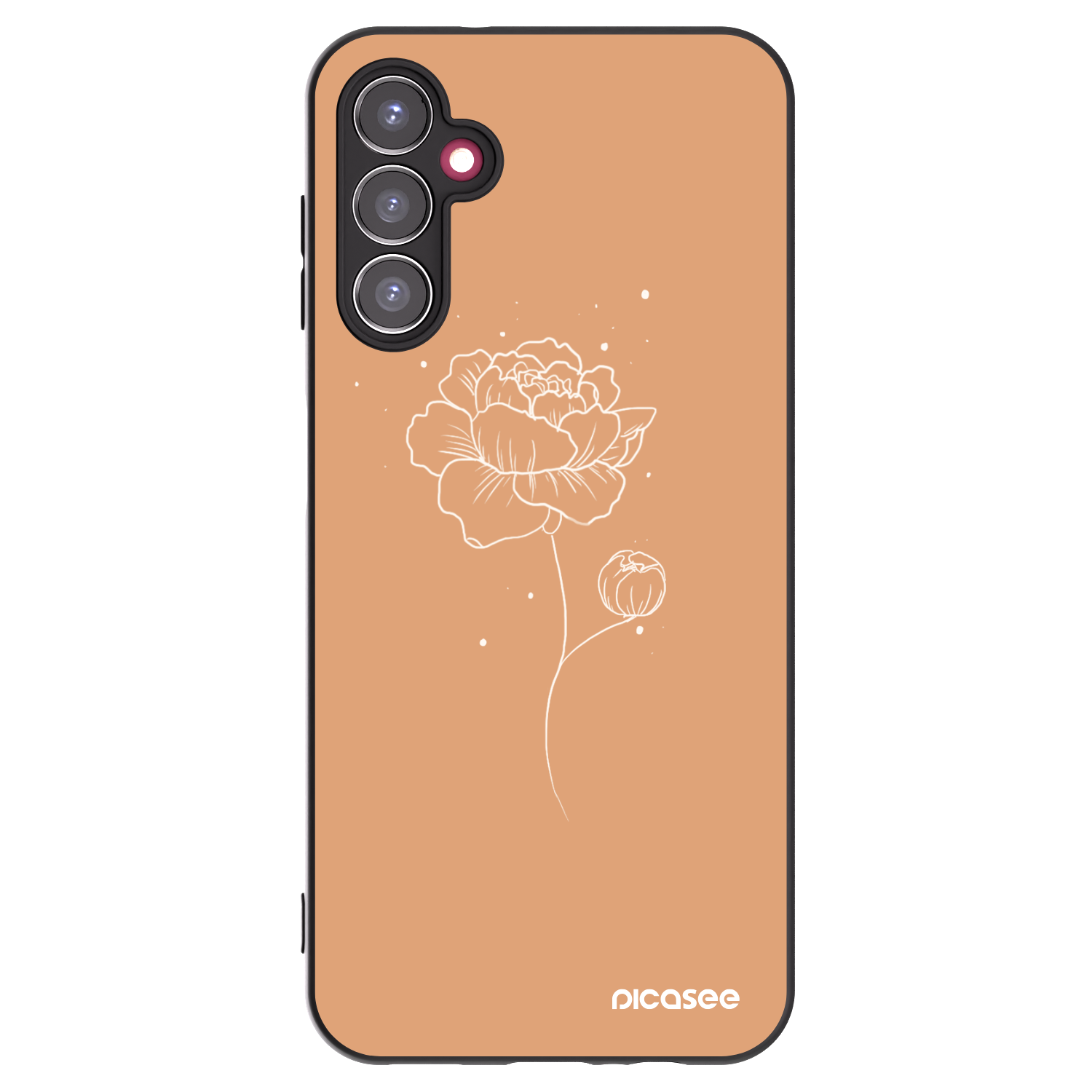 Picasee husă neagră din silicon pentru Samsung Galaxy A14 4G A145R - Peonies