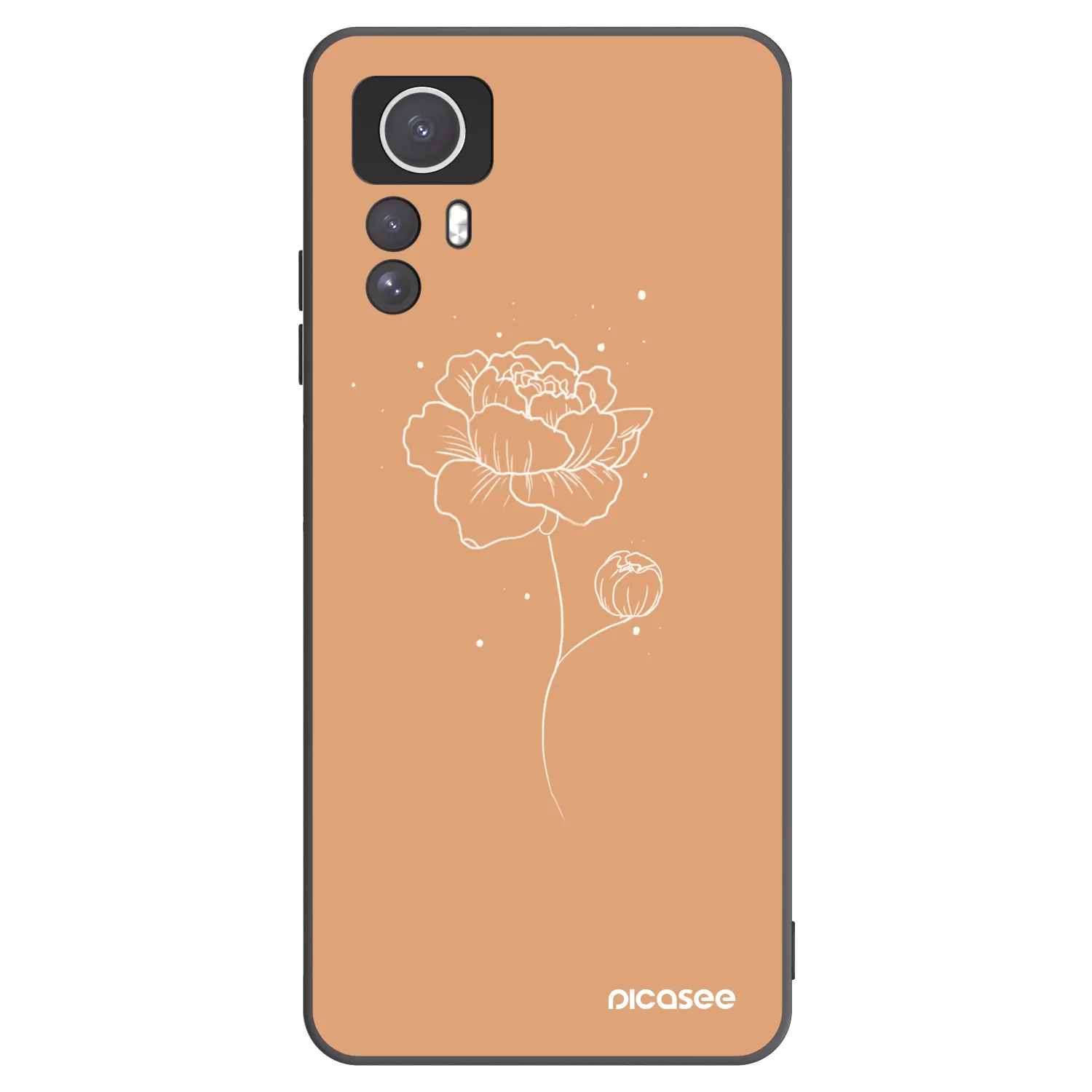 Picasee husă neagră din silicon pentru Xiaomi Redmi Note 12S - Peonies