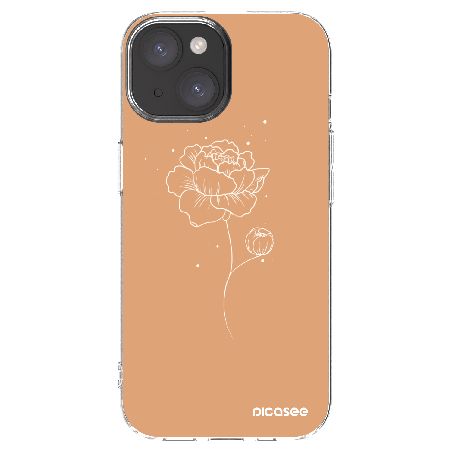 Picasee husă transparentă din silicon pentru Apple iPhone 15 - Peonies