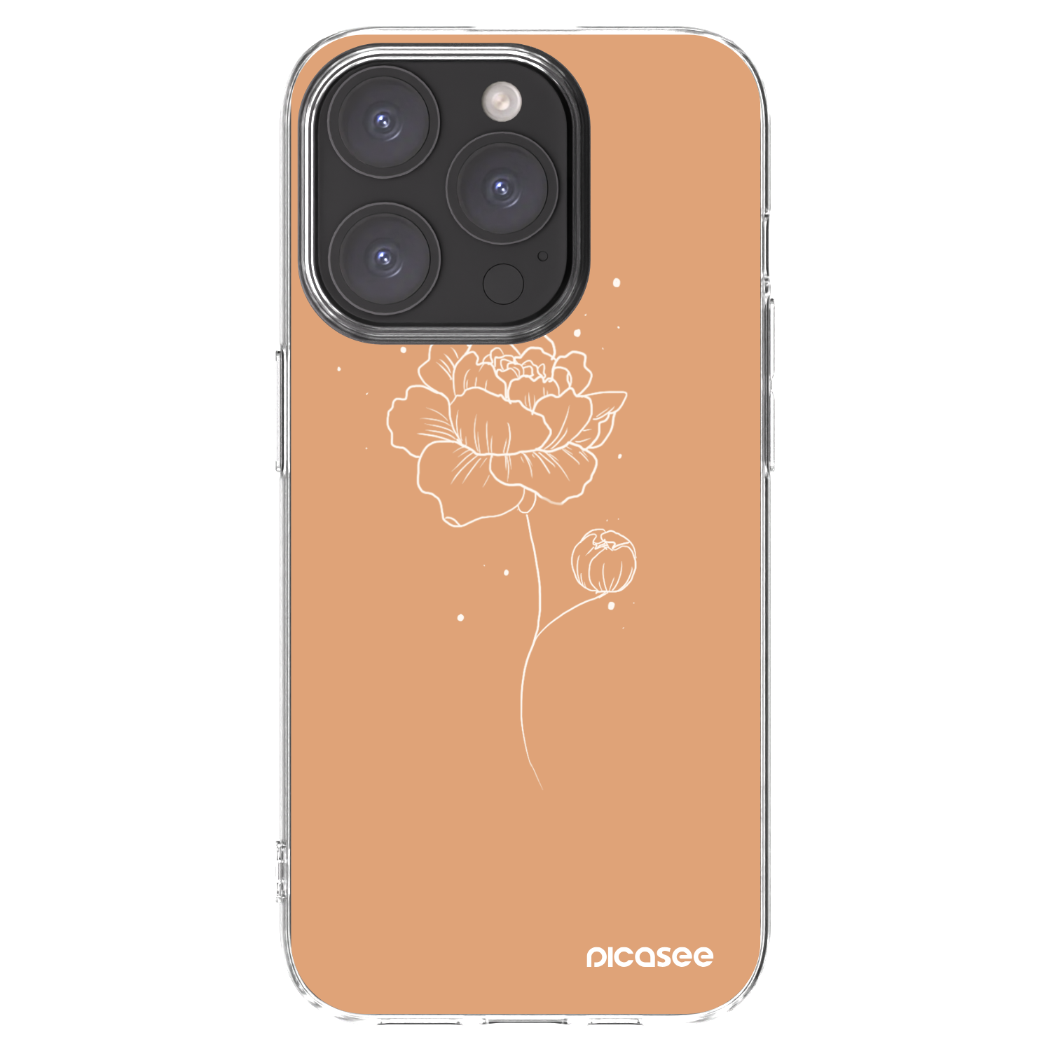 Picasee husă transparentă din silicon pentru Apple iPhone 15 Pro - Peonies