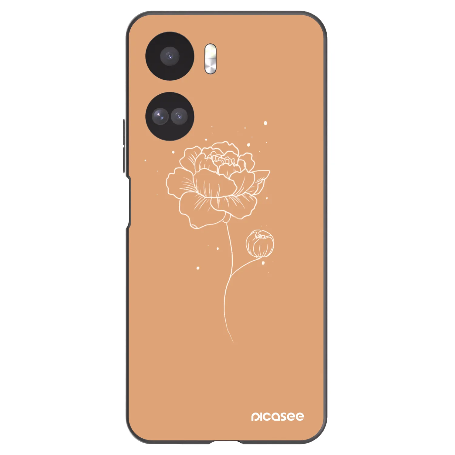 Picasee husă neagră din silicon pentru Honor 90 Lite 5G - Peonies