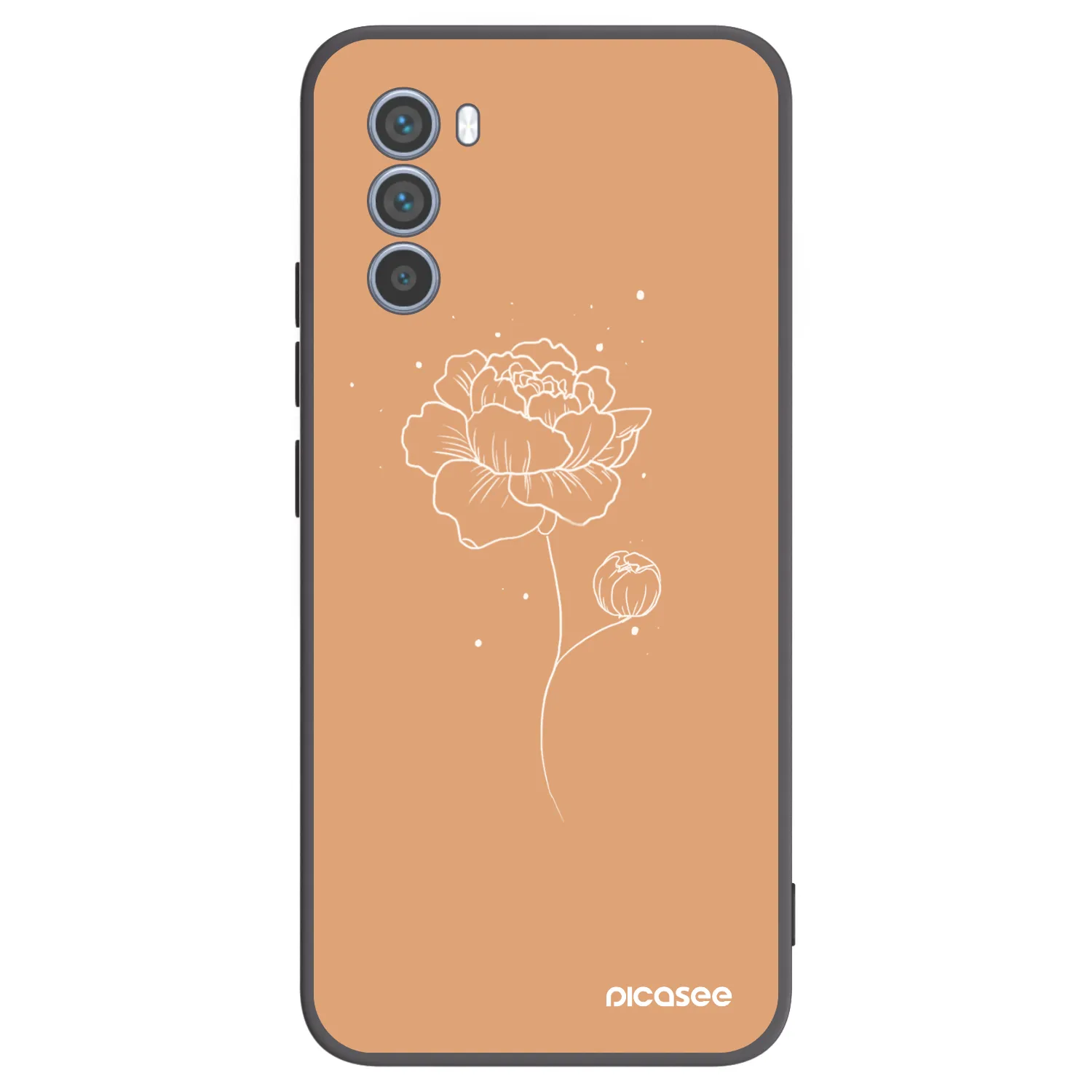 Picasee husă neagră din silicon pentru Motorola Moto G62 - Peonies