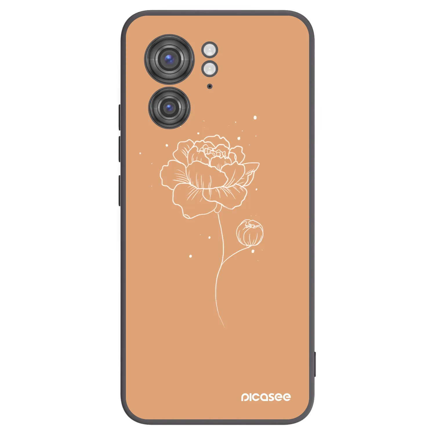 Picasee husă neagră din silicon pentru Motorola Edge 40 - Peonies