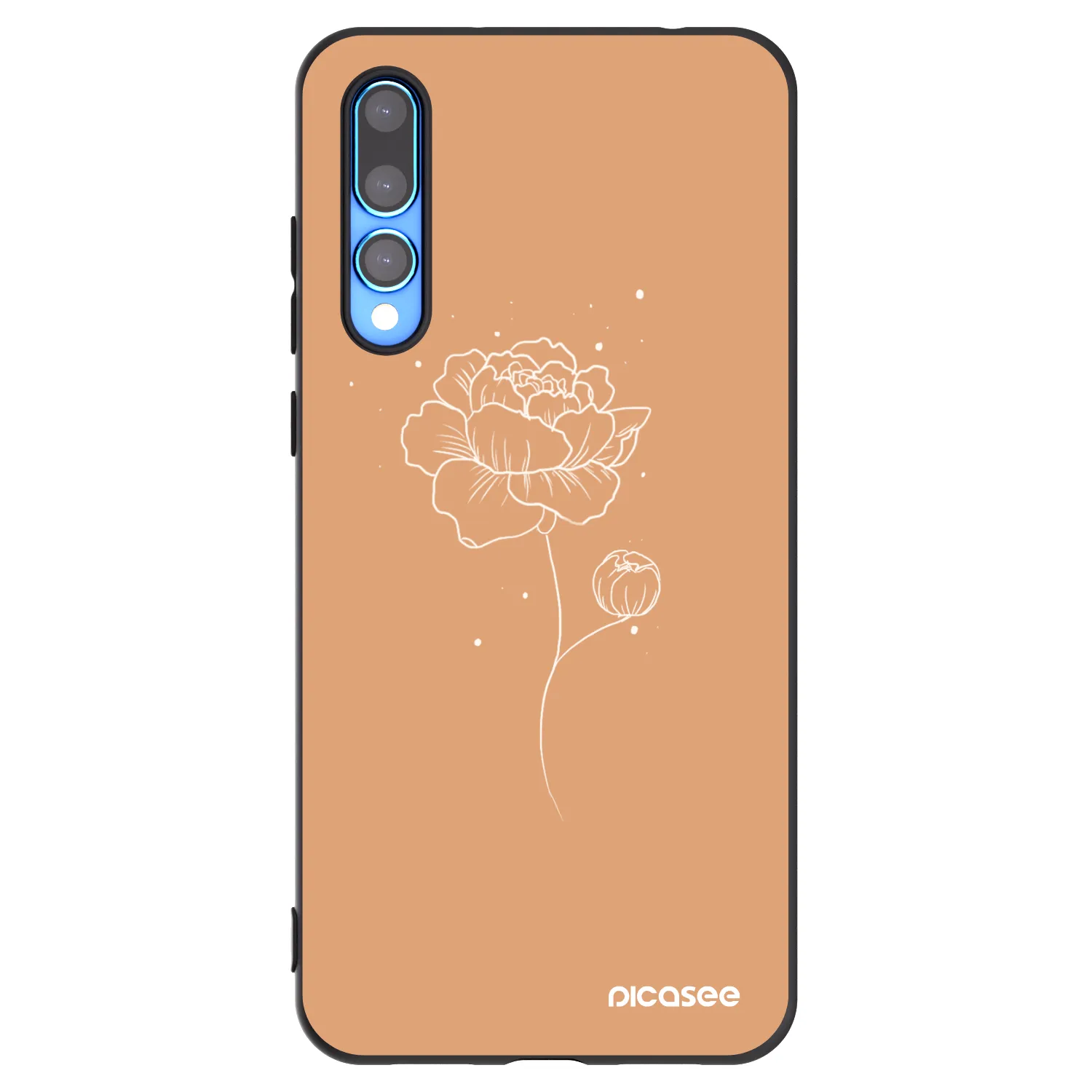 Picasee husă neagră din silicon pentru Huawei P20 Pro - Peonies