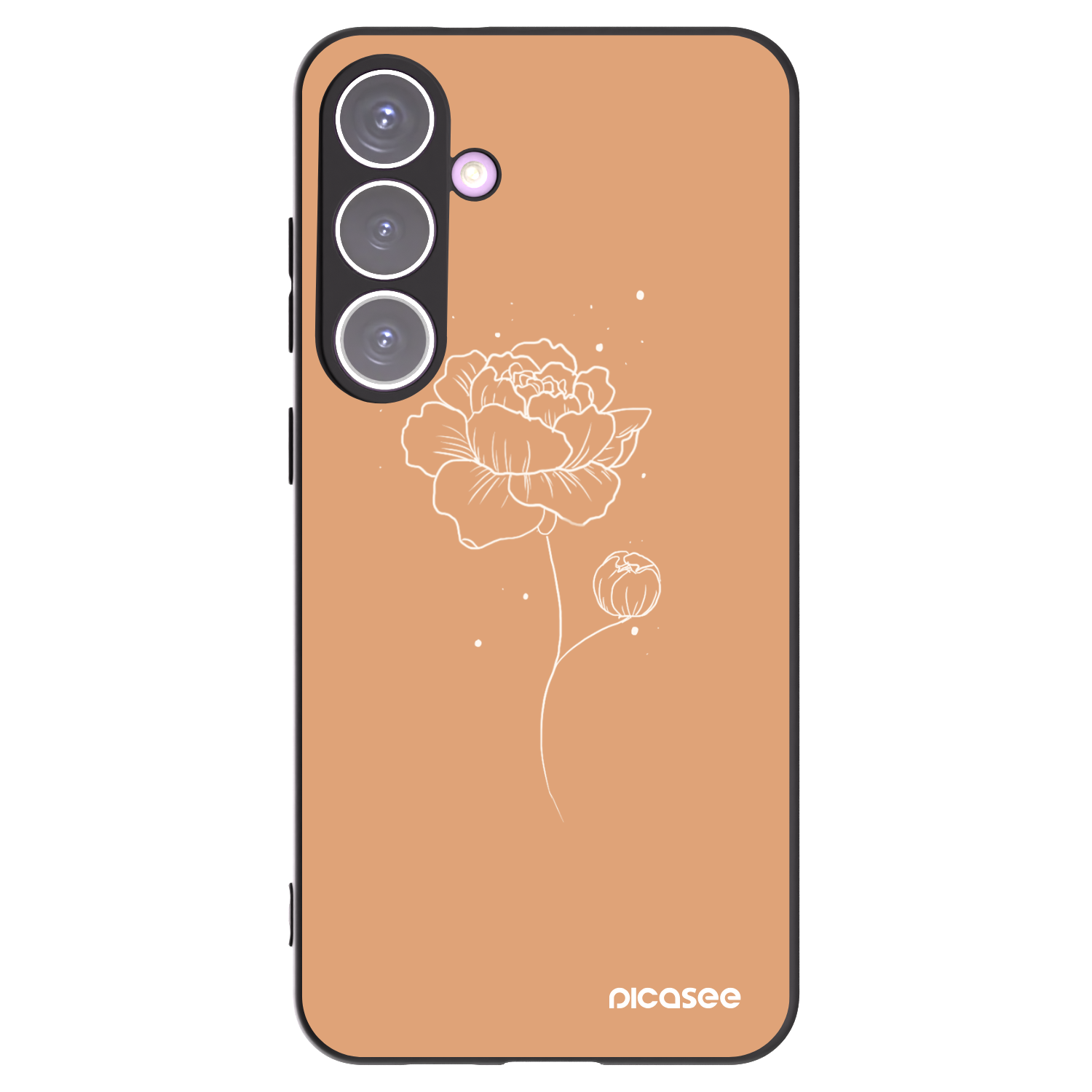 Picasee husă neagră din silicon pentru Samsung Galaxy S24+ S926B 5G - Peonies