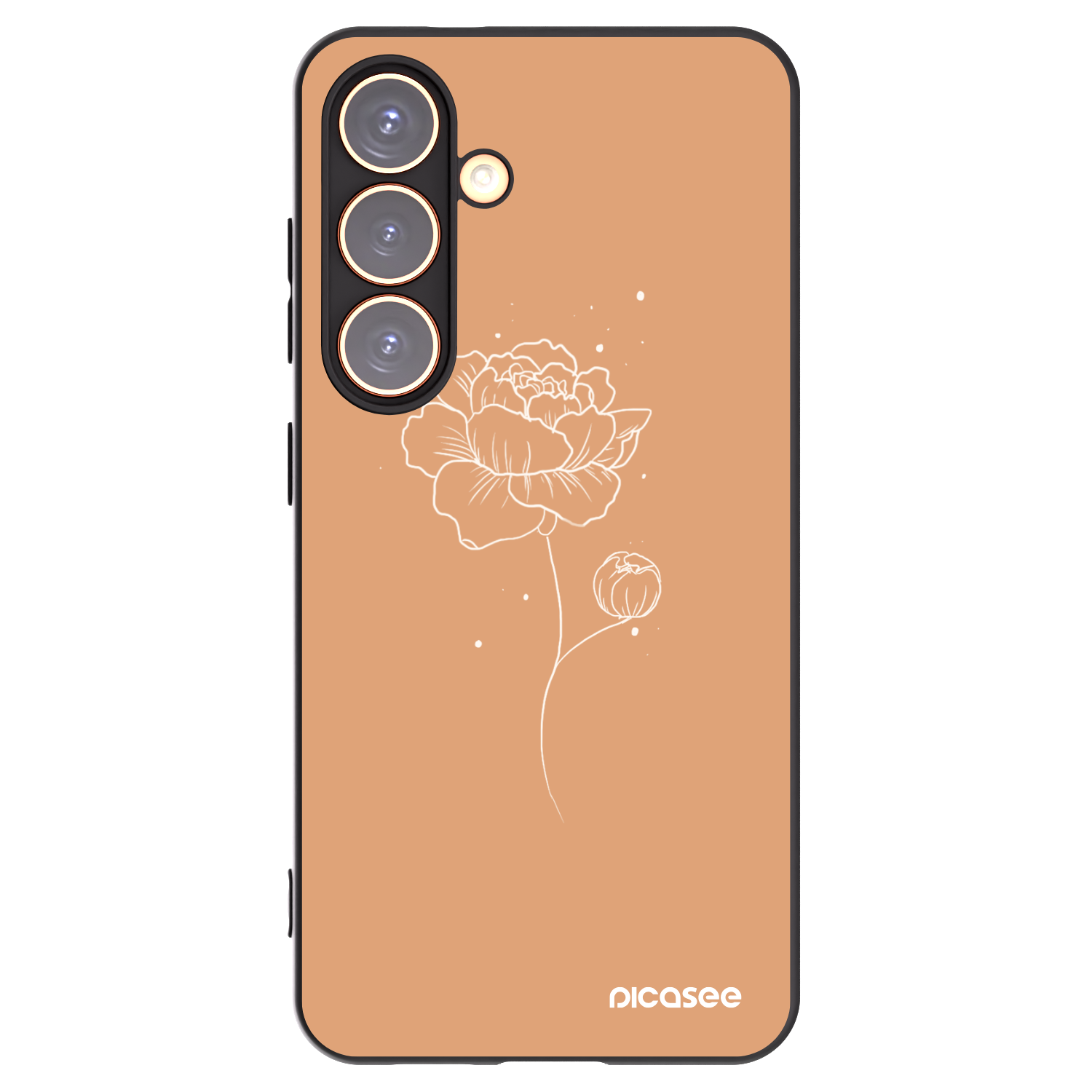 Picasee husă neagră din silicon pentru Samsung Galaxy S24 S921B 5G - Peonies