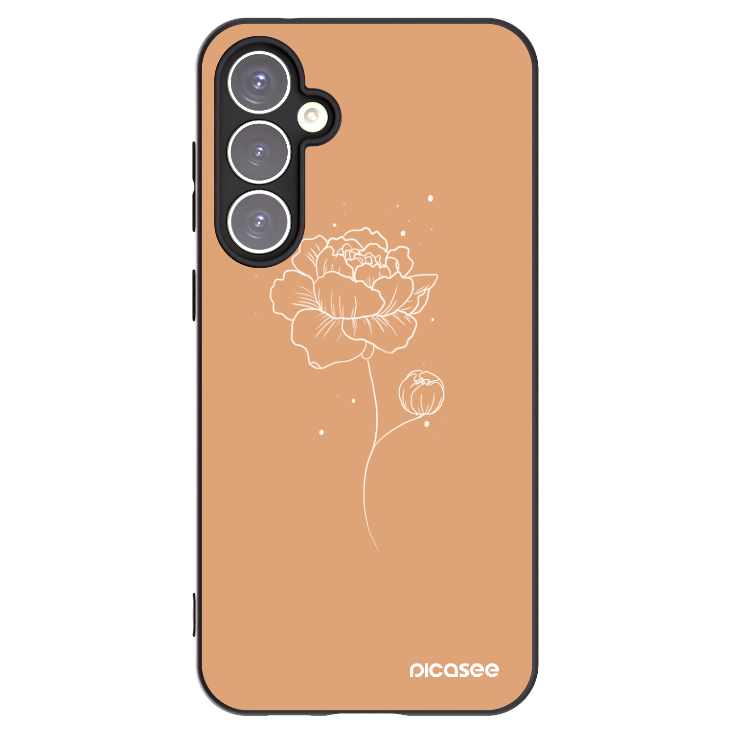 Picasee husă neagră din silicon pentru Samsung Galaxy S23 FE S711B - Peonies
