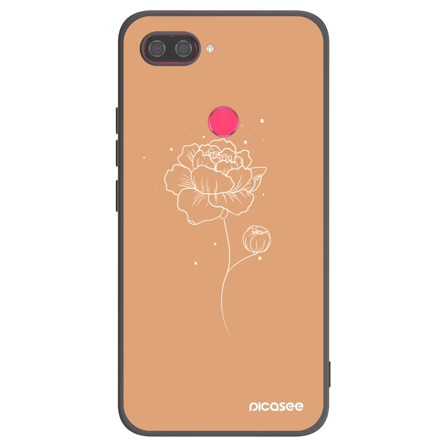 Picasee husă neagră din silicon pentru Xiaomi Mi 8 Lite - Peonies