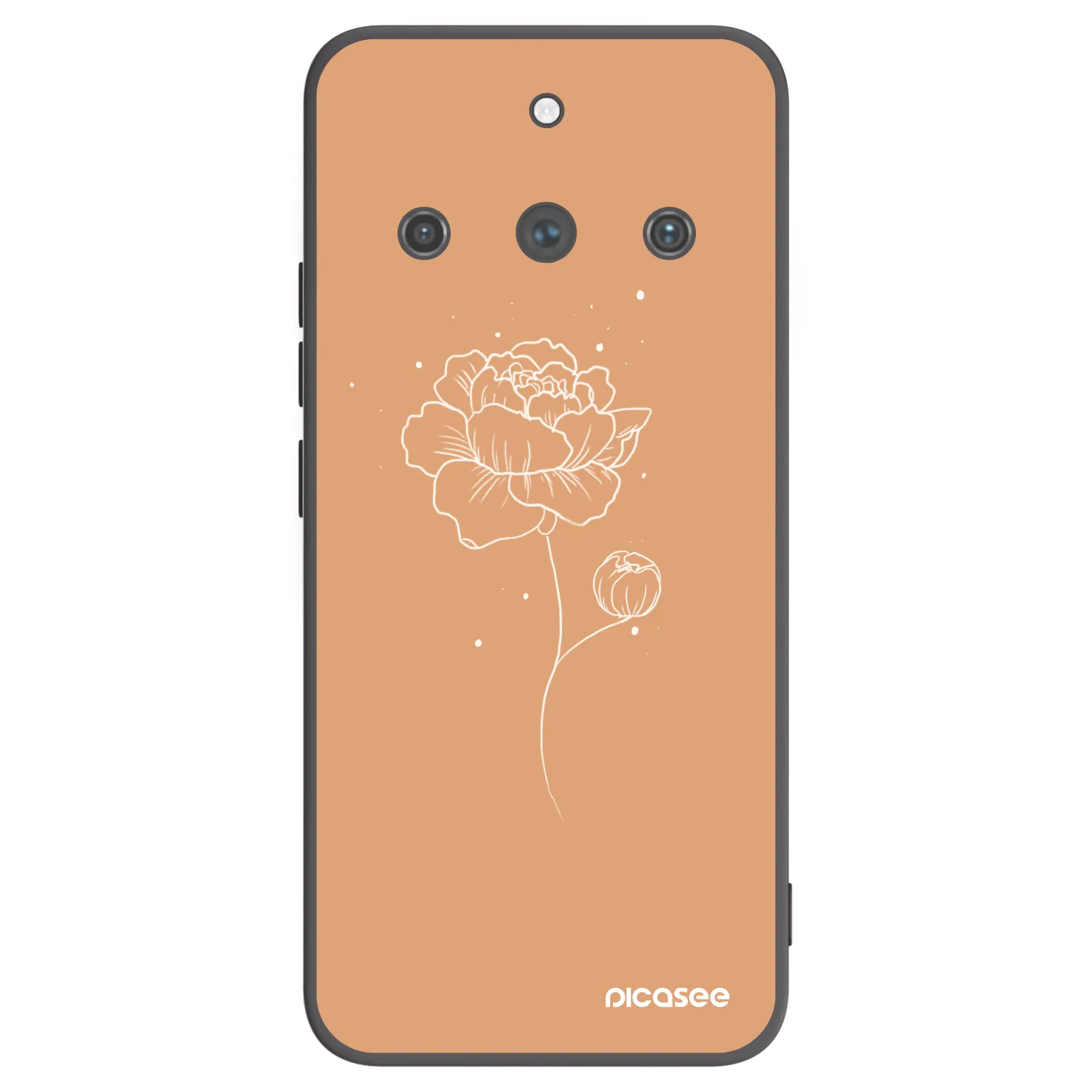 Picasee husă neagră din silicon pentru Realme 11 Pro+ - Peonies