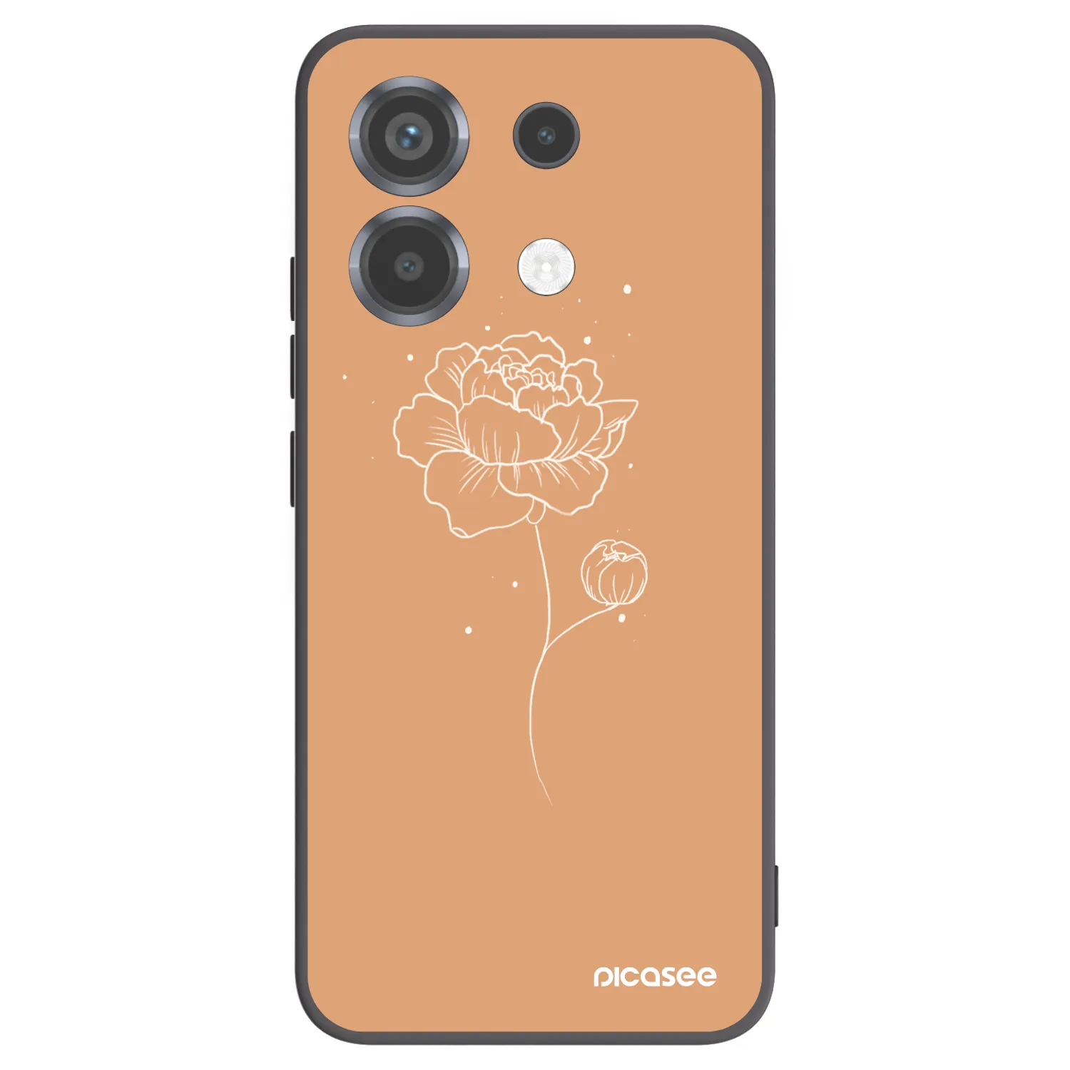 Picasee husă neagră din silicon pentru Xiaomi Poco X6 - Peonies