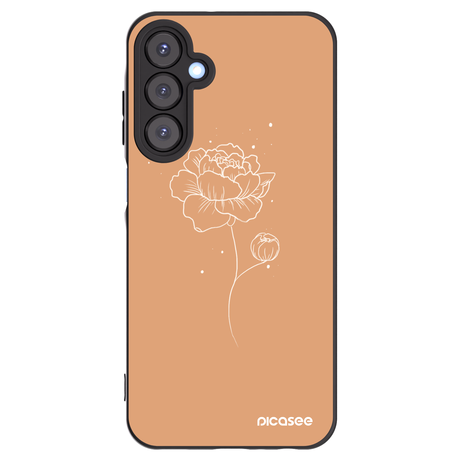 Picasee husă neagră din silicon pentru Samsung Galaxy A25 A256B 5G - Peonies
