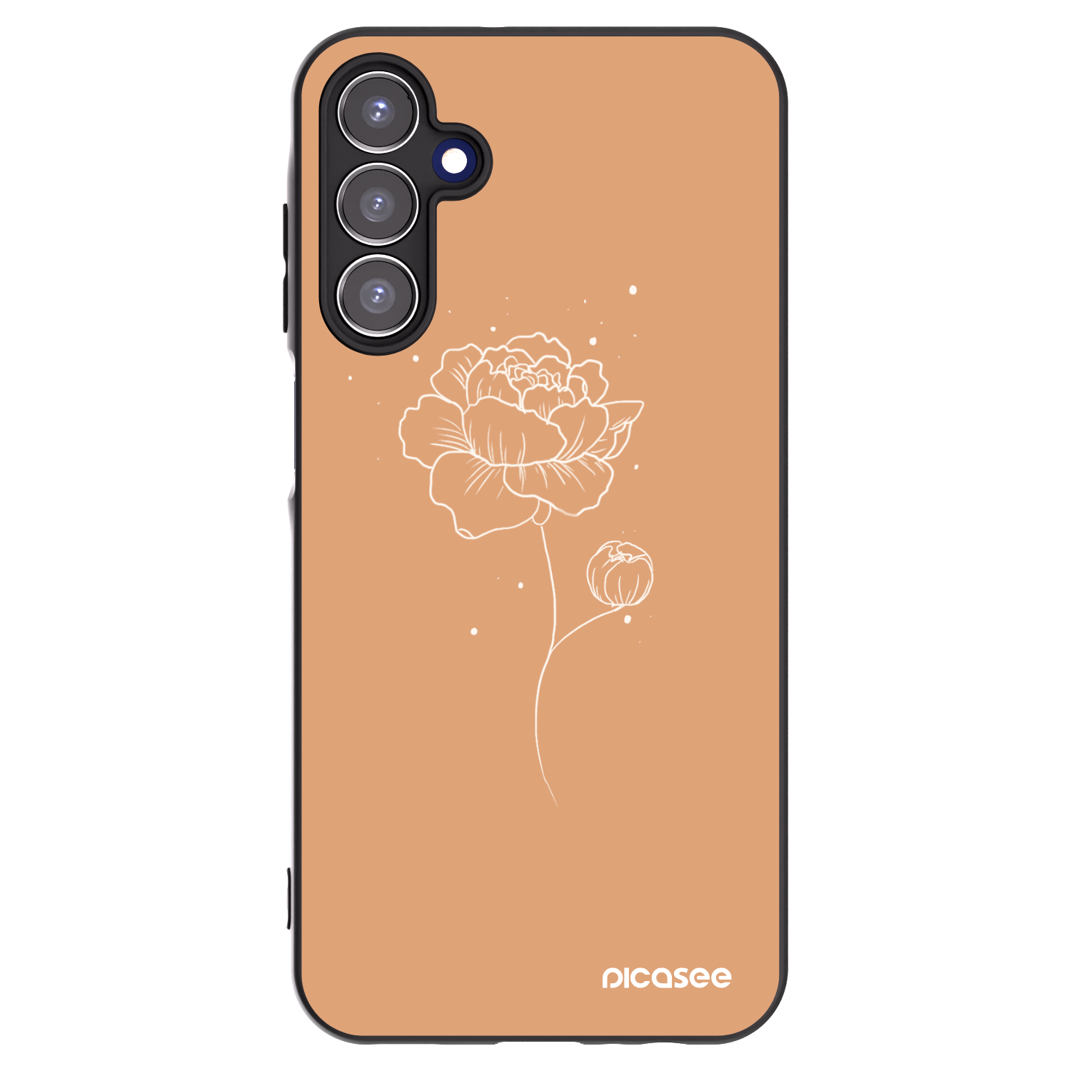 Picasee husă neagră din silicon pentru Samsung Galaxy A15 A155F 4G - Peonies