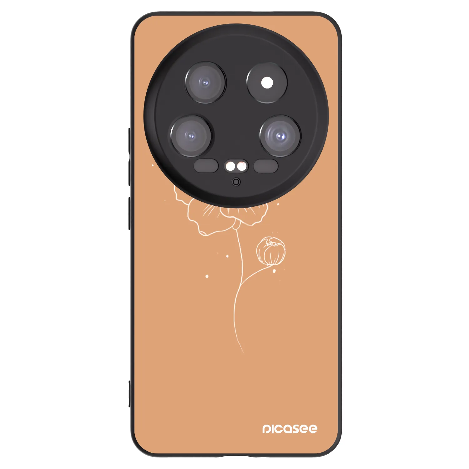 Picasee husă neagră din silicon pentru Xiaomi 14 Ultra - Peonies