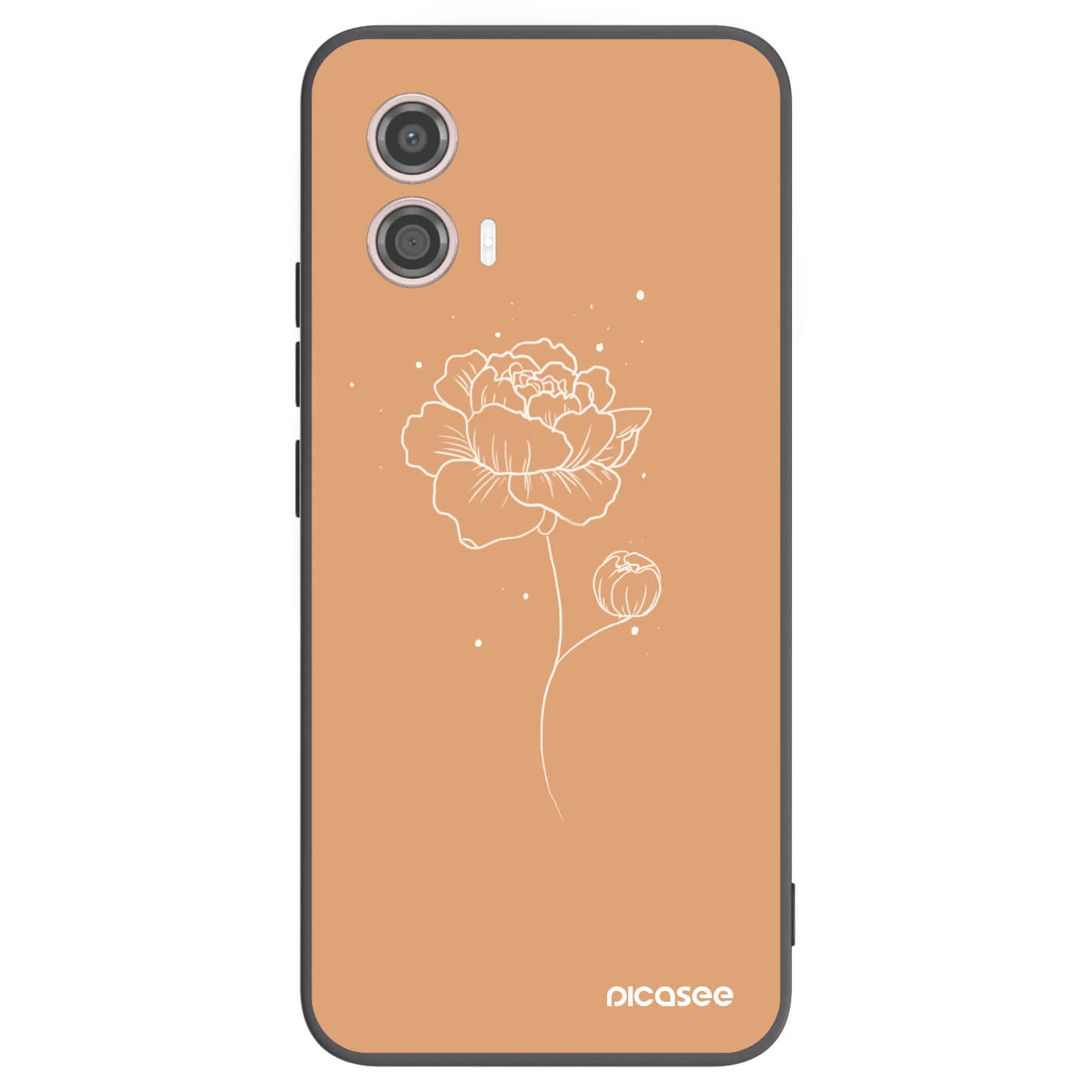 Picasee husă neagră din silicon pentru Motorola Moto G53 5G - Peonies