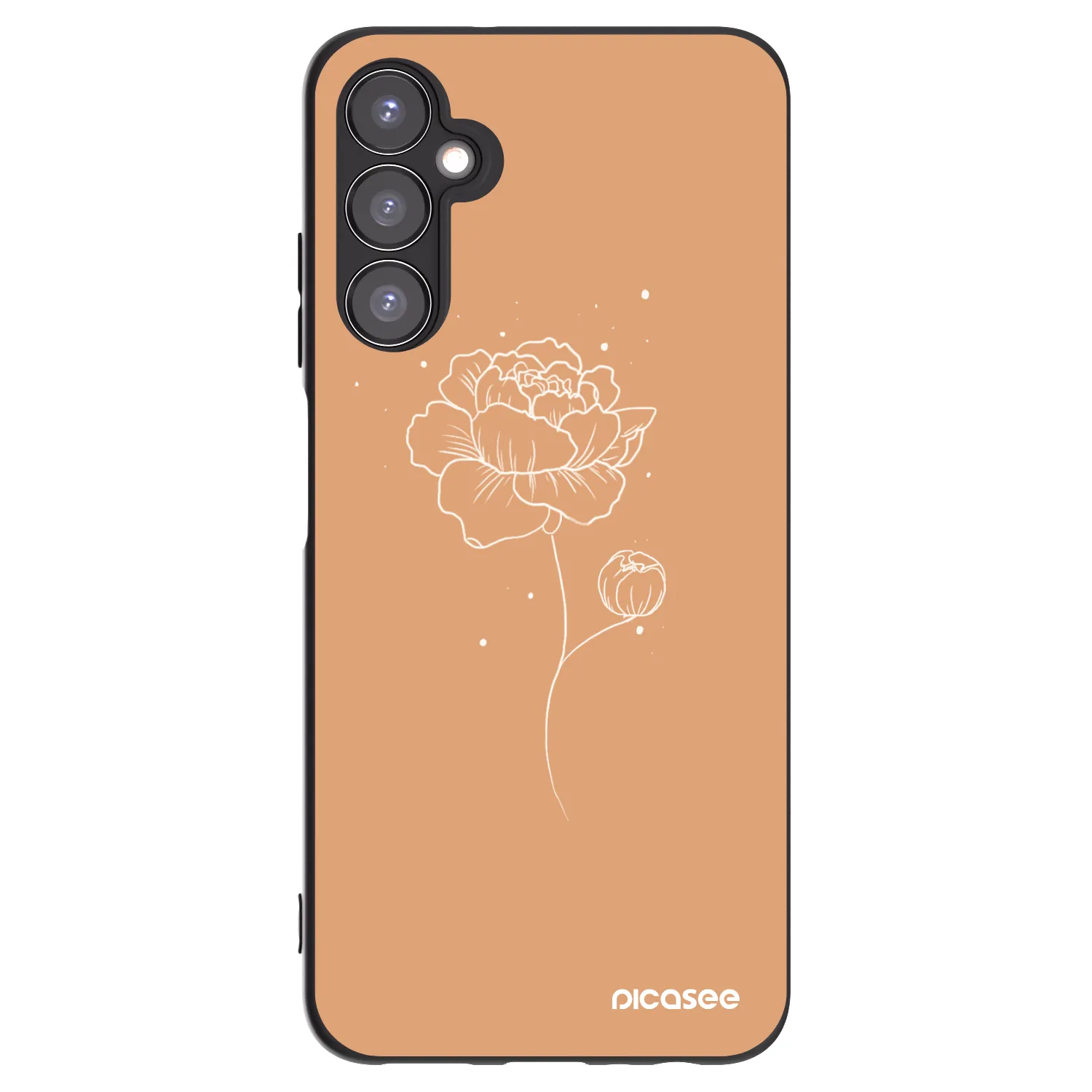 Picasee husă neagră din silicon pentru Samsung Galaxy A05s A057G - Peonies