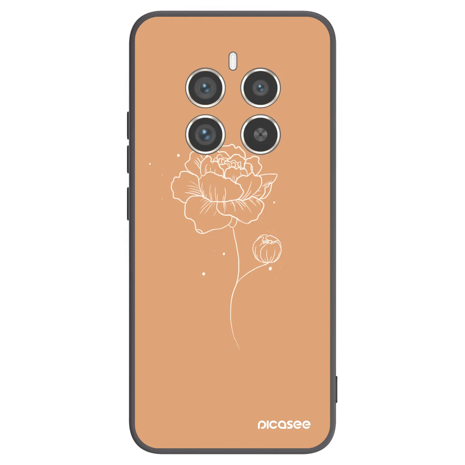 Picasee husă neagră din silicon pentru Realme 12 Pro 5G - Peonies