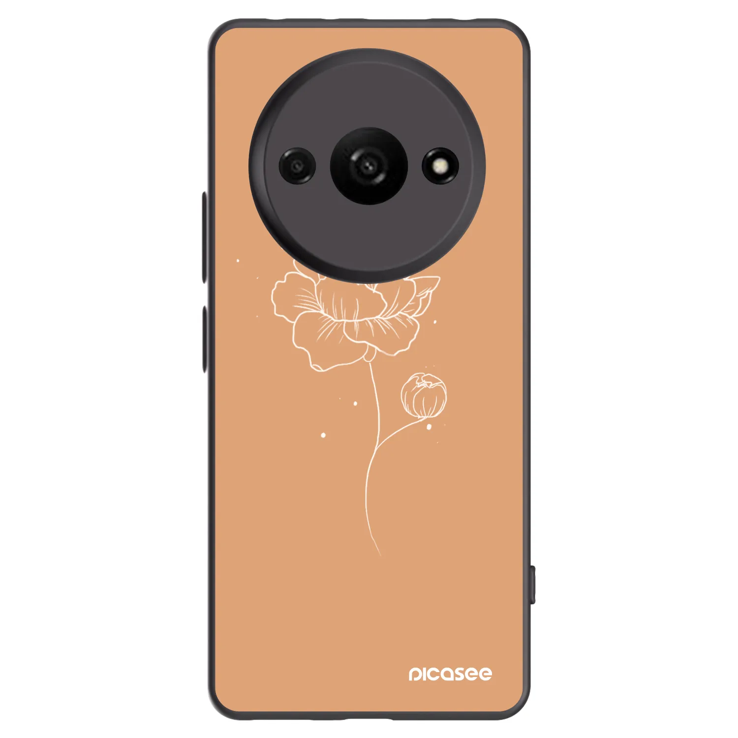 Picasee husă neagră din silicon pentru Xiaomi Redmi A3 - Peonies