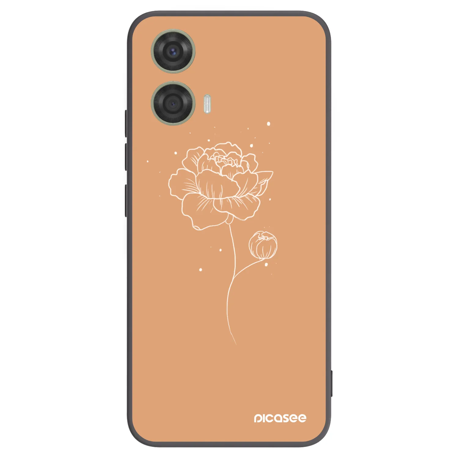 Picasee husă neagră din silicon pentru Motorola Moto G24 - Peonies