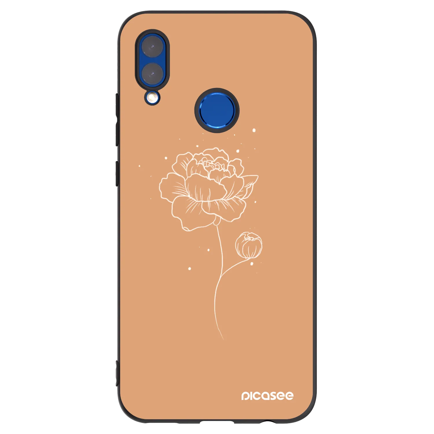 Picasee husă neagră din silicon pentru Huawei P Smart 2019 - Peonies