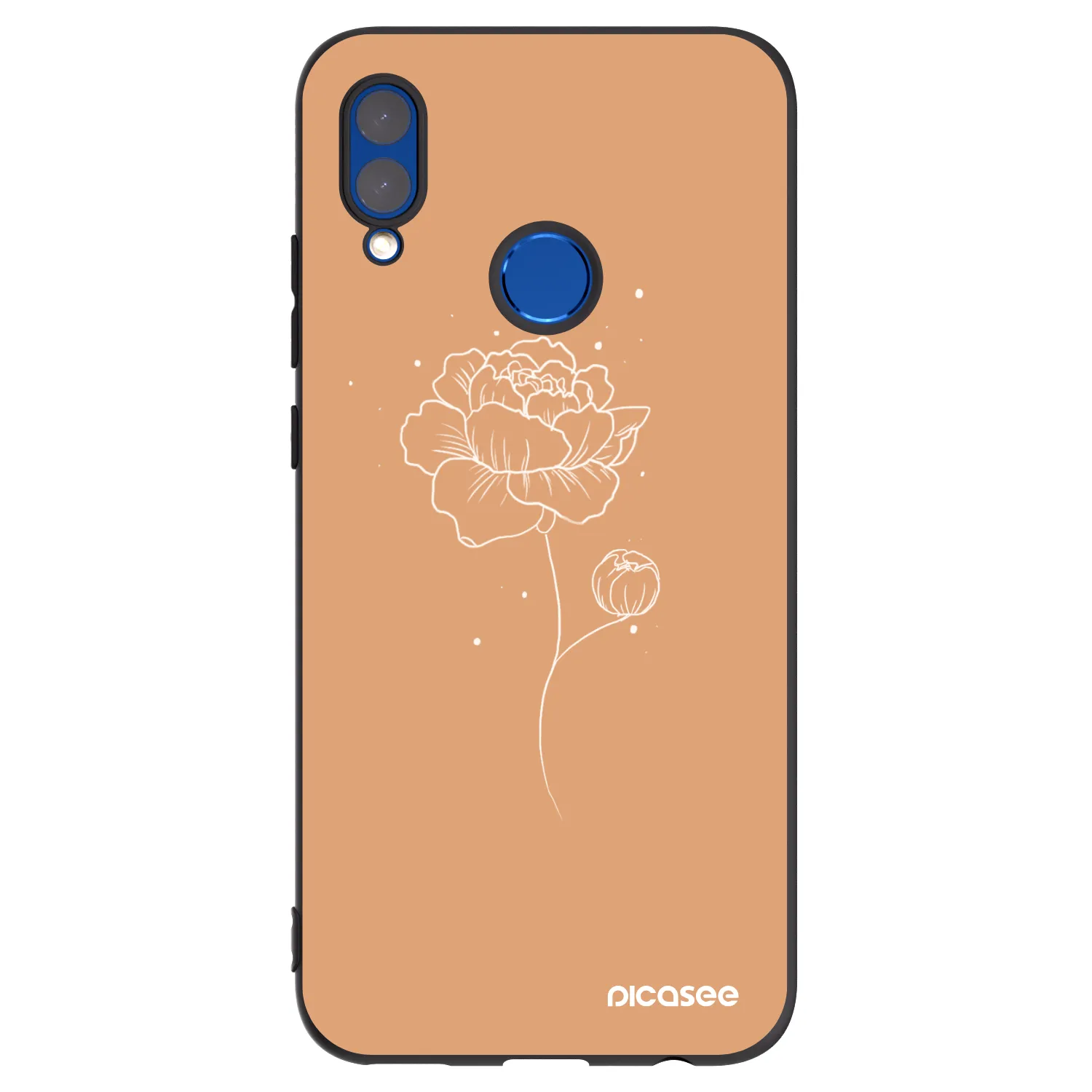 Picasee husă neagră din silicon pentru Honor 10 Lite - Peonies