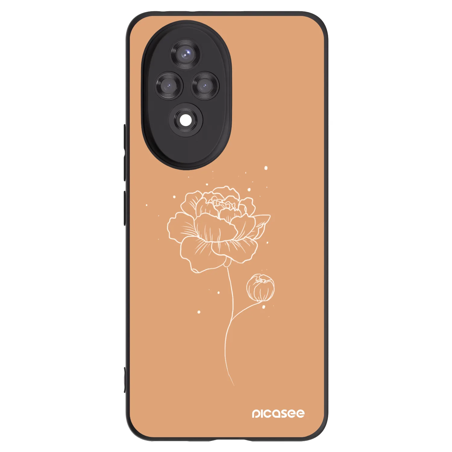 Picasee husă neagră din silicon pentru Honor 200 5G - Peonies