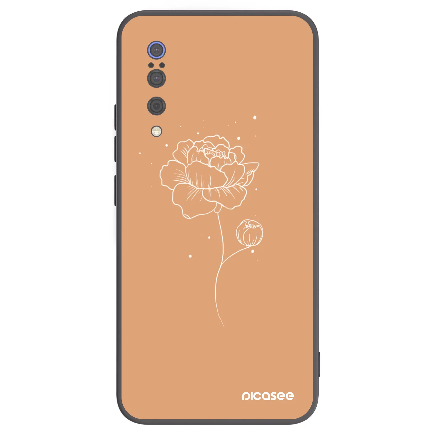 Picasee husă neagră din silicon pentru Xiaomi Mi 9 - Peonies