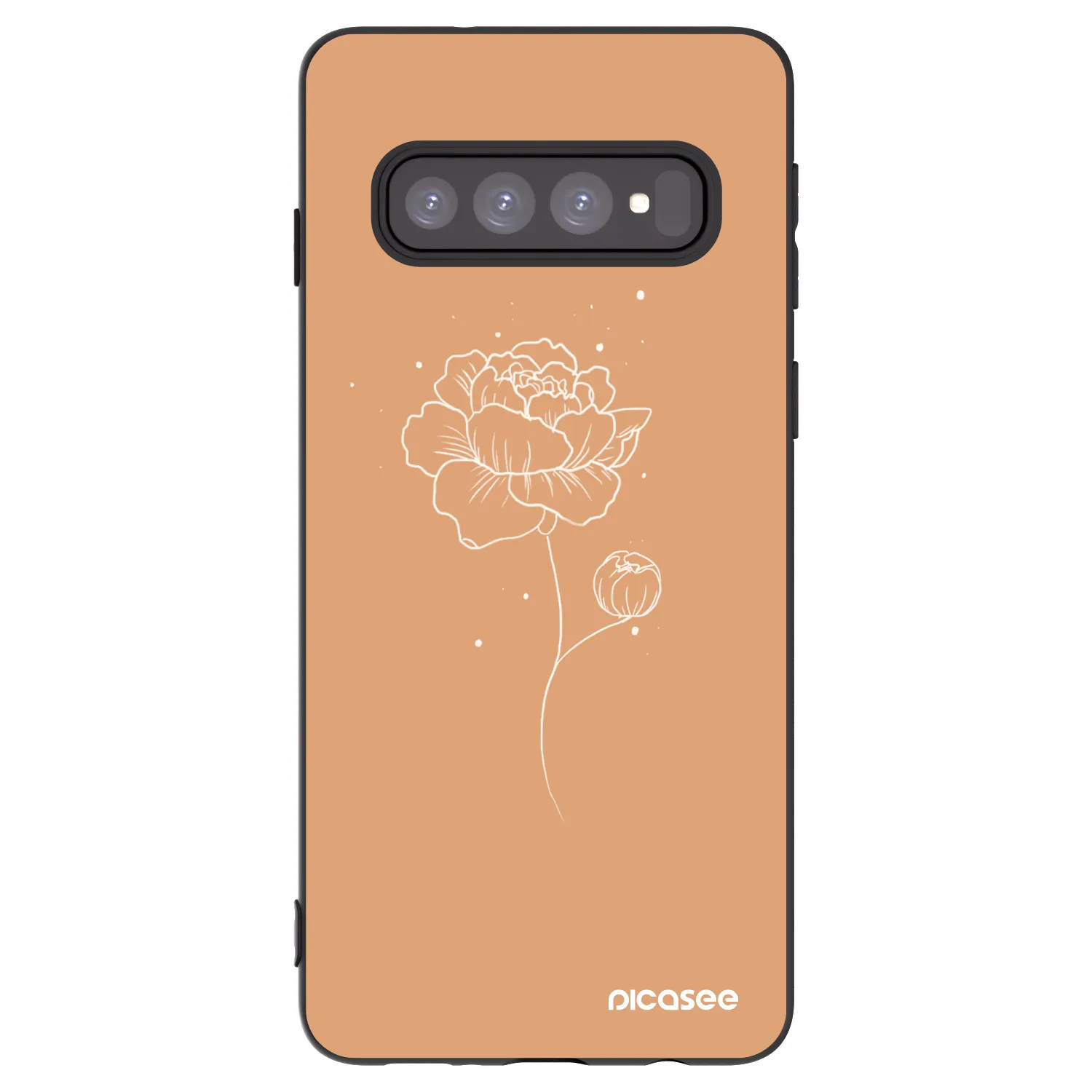 Picasee husă neagră din silicon pentru Samsung Galaxy S10 G973 - Peonies