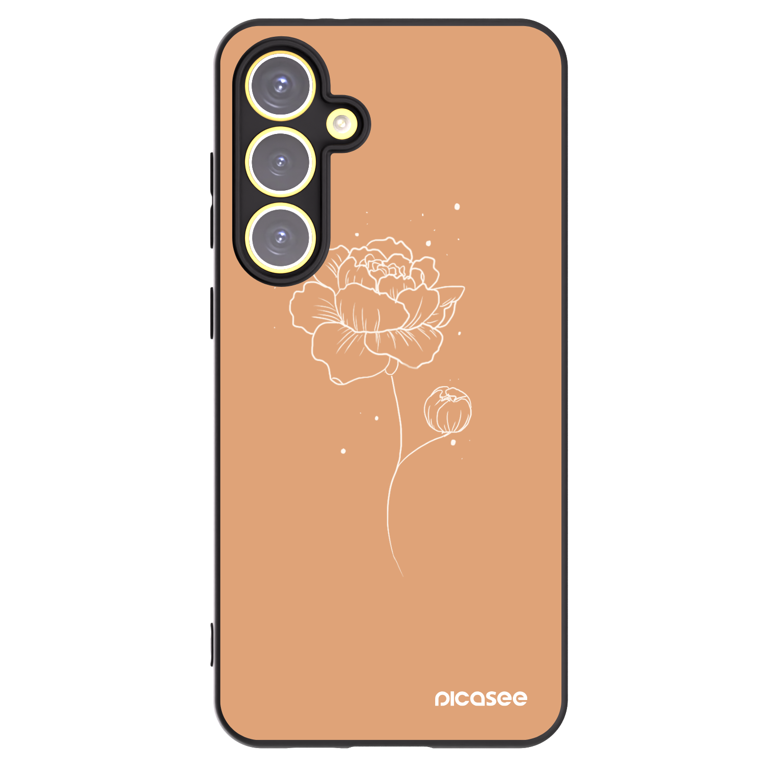 Picasee husă neagră din silicon pentru Samsung Galaxy S24 FE S721B - Peonies