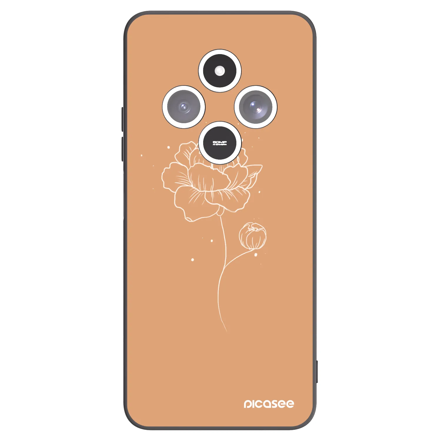 Picasee husă neagră din silicon pentru Xiaomi Redmi 14C - Peonies