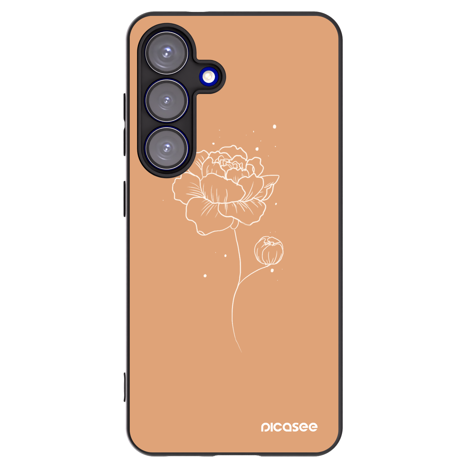 Picasee husă neagră din silicon pentru Samsung Galaxy S25 5G - Peonies