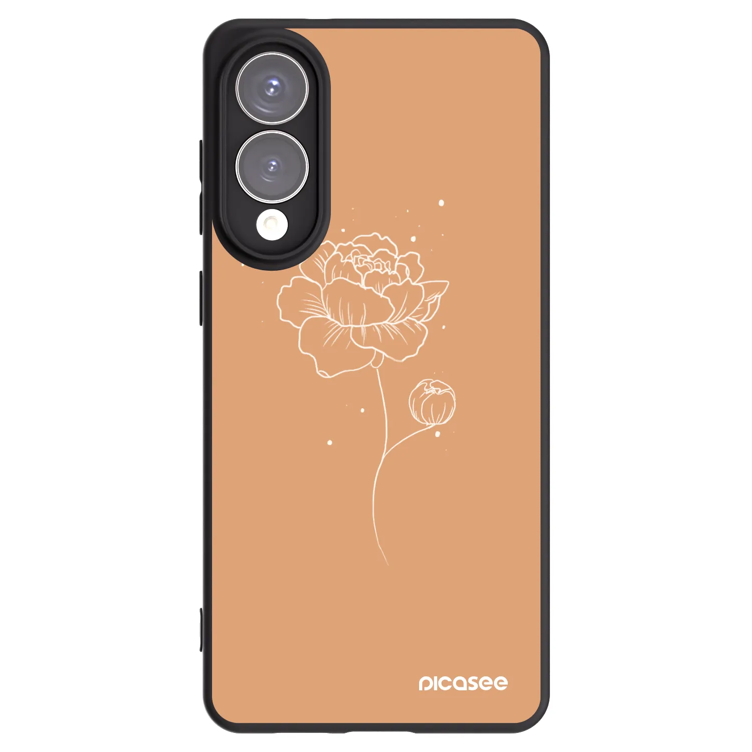 Picasee husă neagră din silicon pentru Samsung Galaxy S25 Edge 5G - Peonies