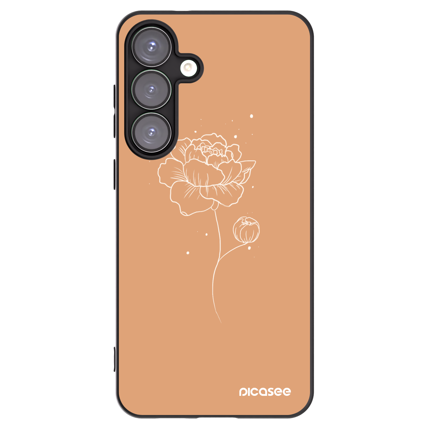 Picasee husă neagră din silicon pentru Samsung Galaxy S25+ 5G - Peonies