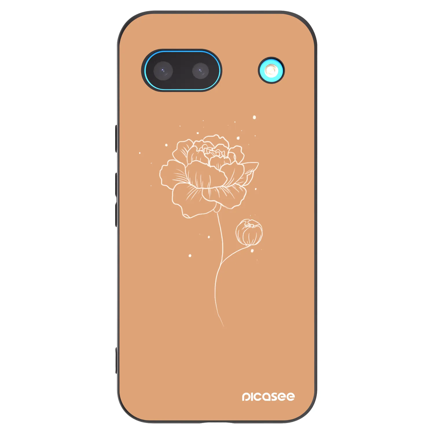 Picasee husă neagră din silicon pentru Google Pixel 8a - Peonies