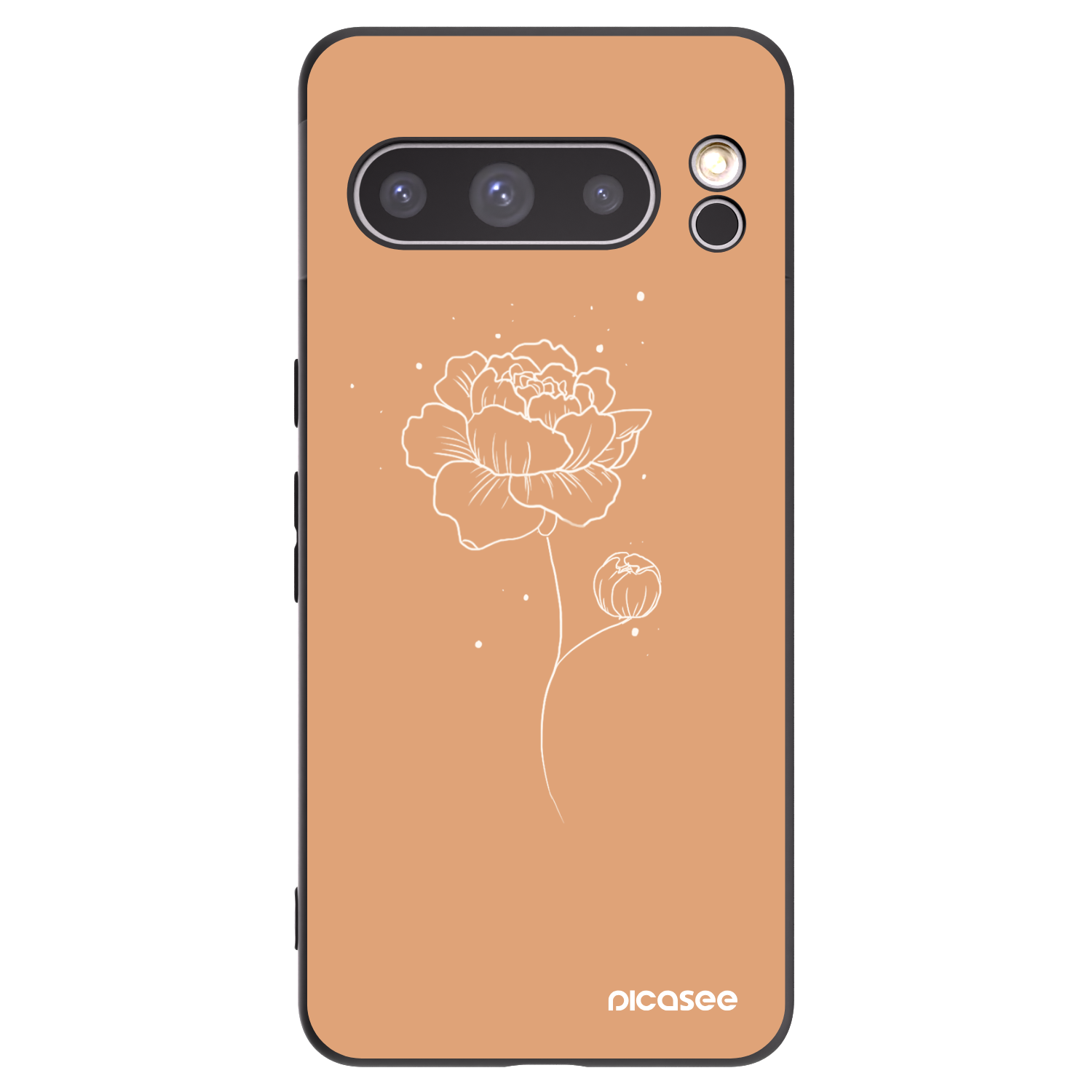 Picasee husă neagră din silicon pentru Google Pixel 8 Pro - Peonies