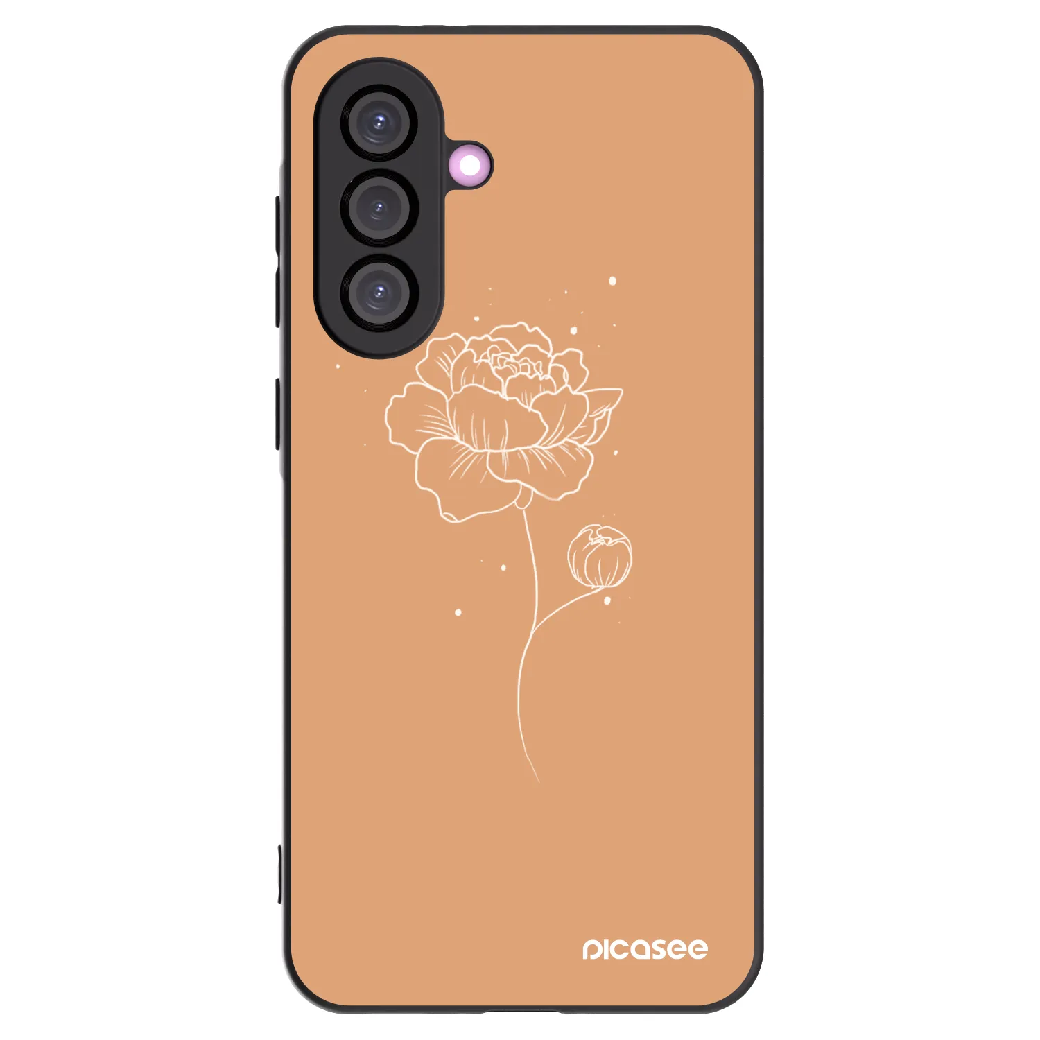 Picasee husă neagră din silicon pentru Samsung Galaxy A56 5G A566B - Peonies