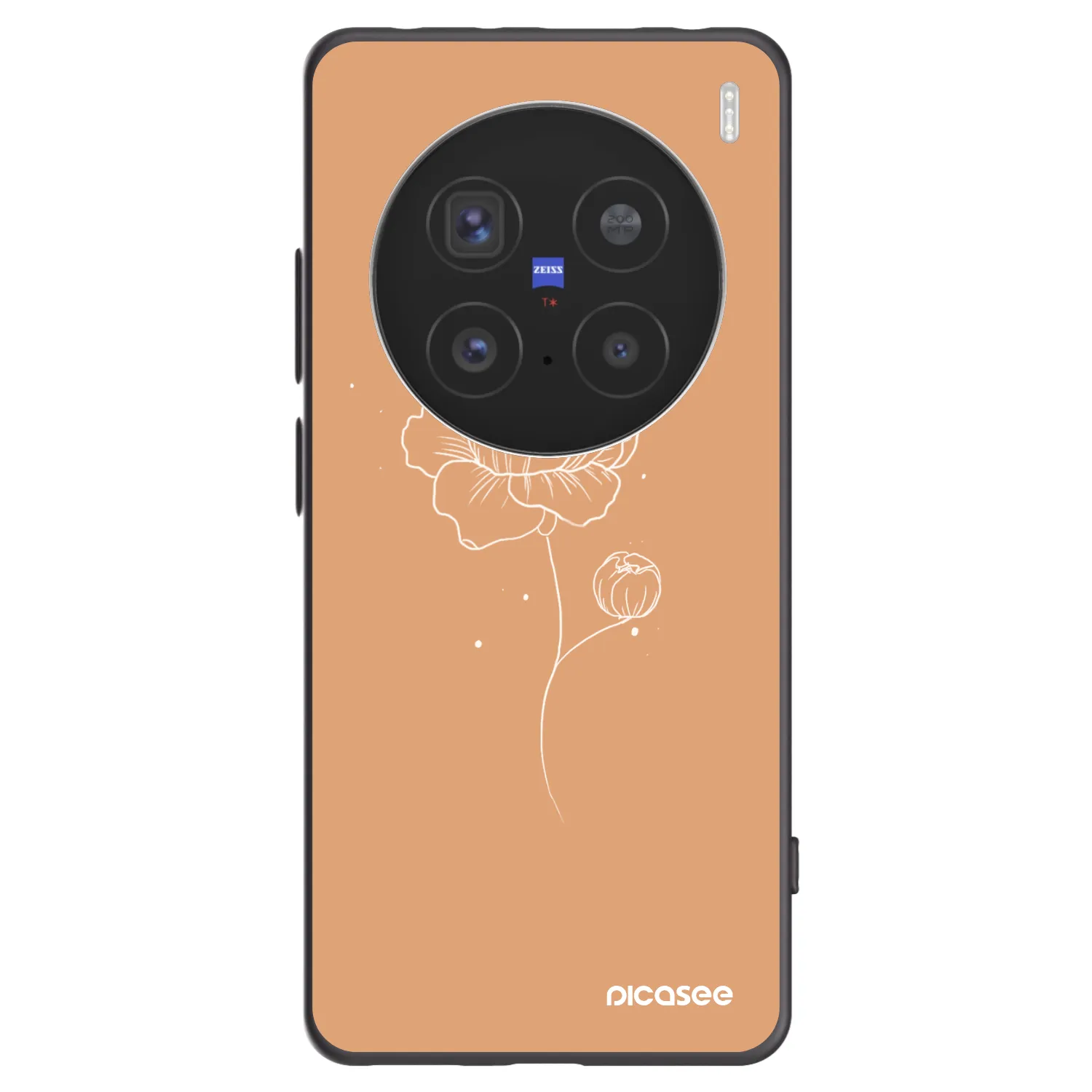 Picasee husă neagră din silicon pentru Vivo X200 Pro - Peonies