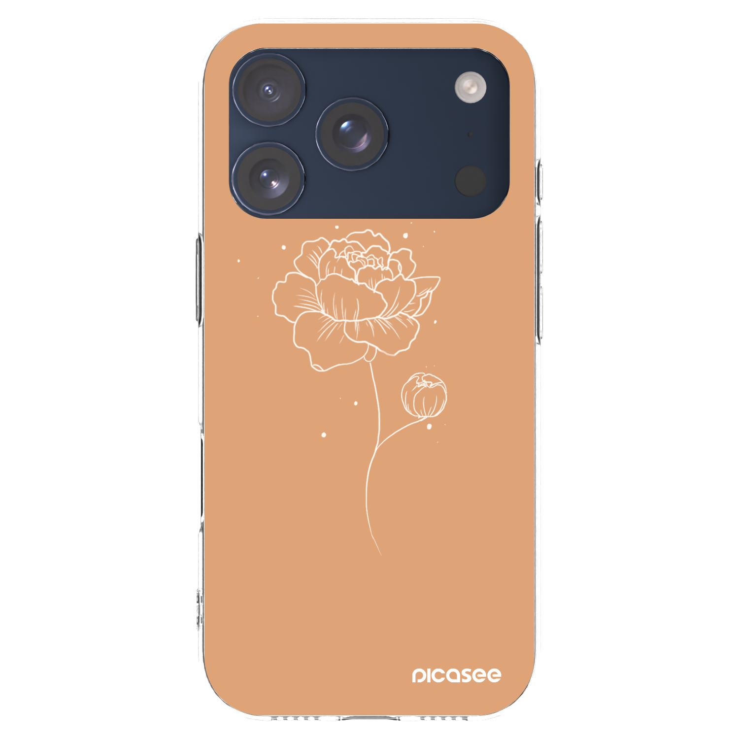 Picasee husă transparentă din silicon pentru Apple iPhone 17 Pro - Peonies