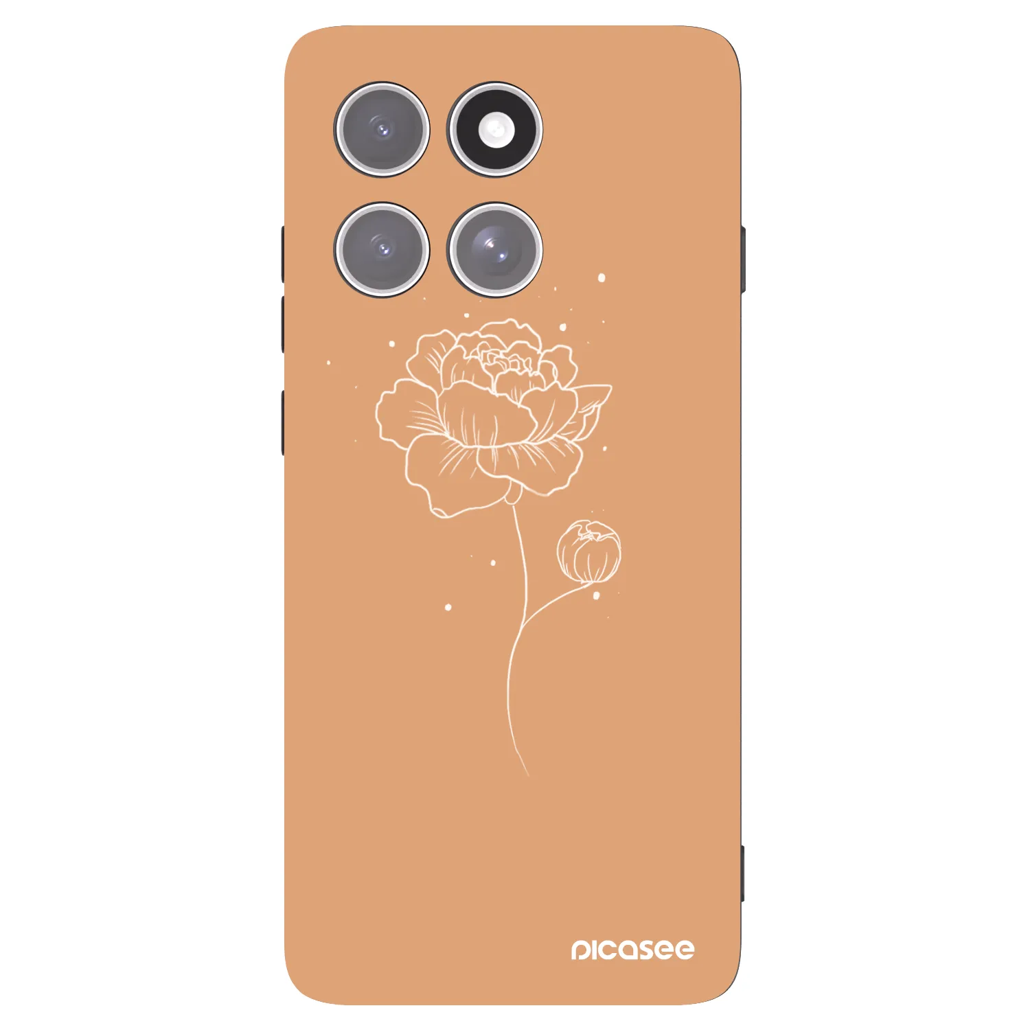 Picasee husă neagră din silicon pentru Motorola Edge 60 Pro - Peonies