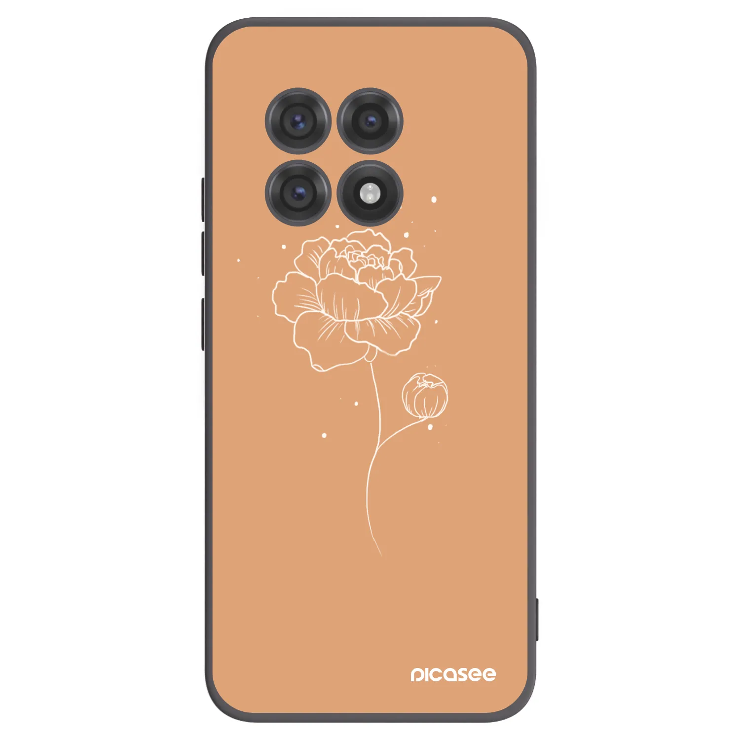 Picasee husă neagră din silicon pentru OnePlus 13R 5G - Peonies