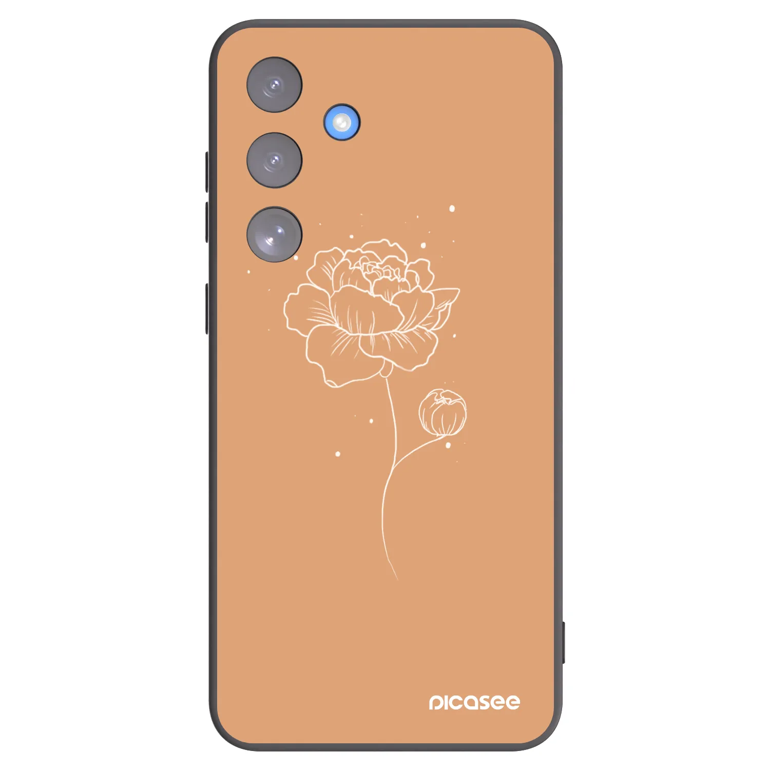 Picasee husă neagră din silicon pentru Samsung Galaxy S25 FE 5G - Peonies