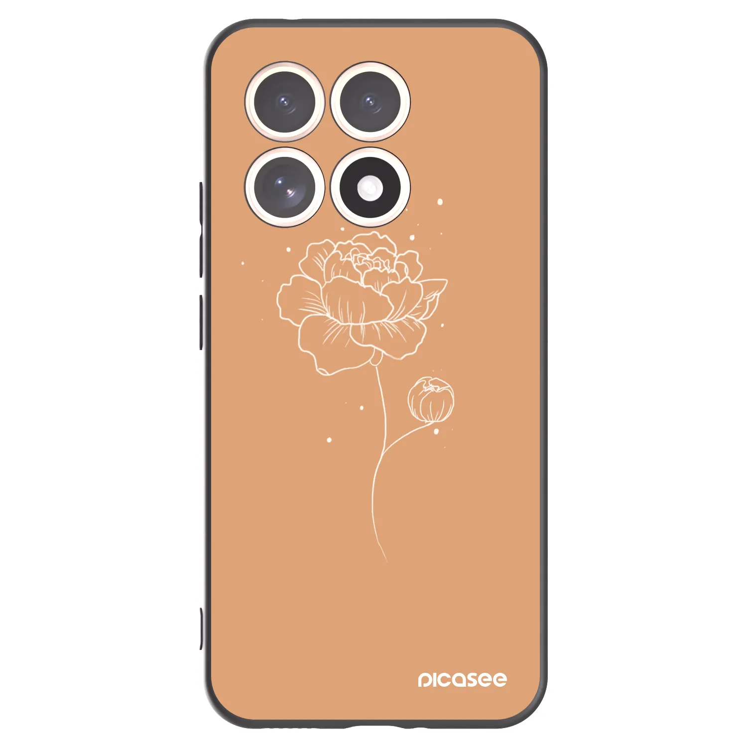 Picasee husă neagră din silicon pentru Xiaomi 15T - Peonies