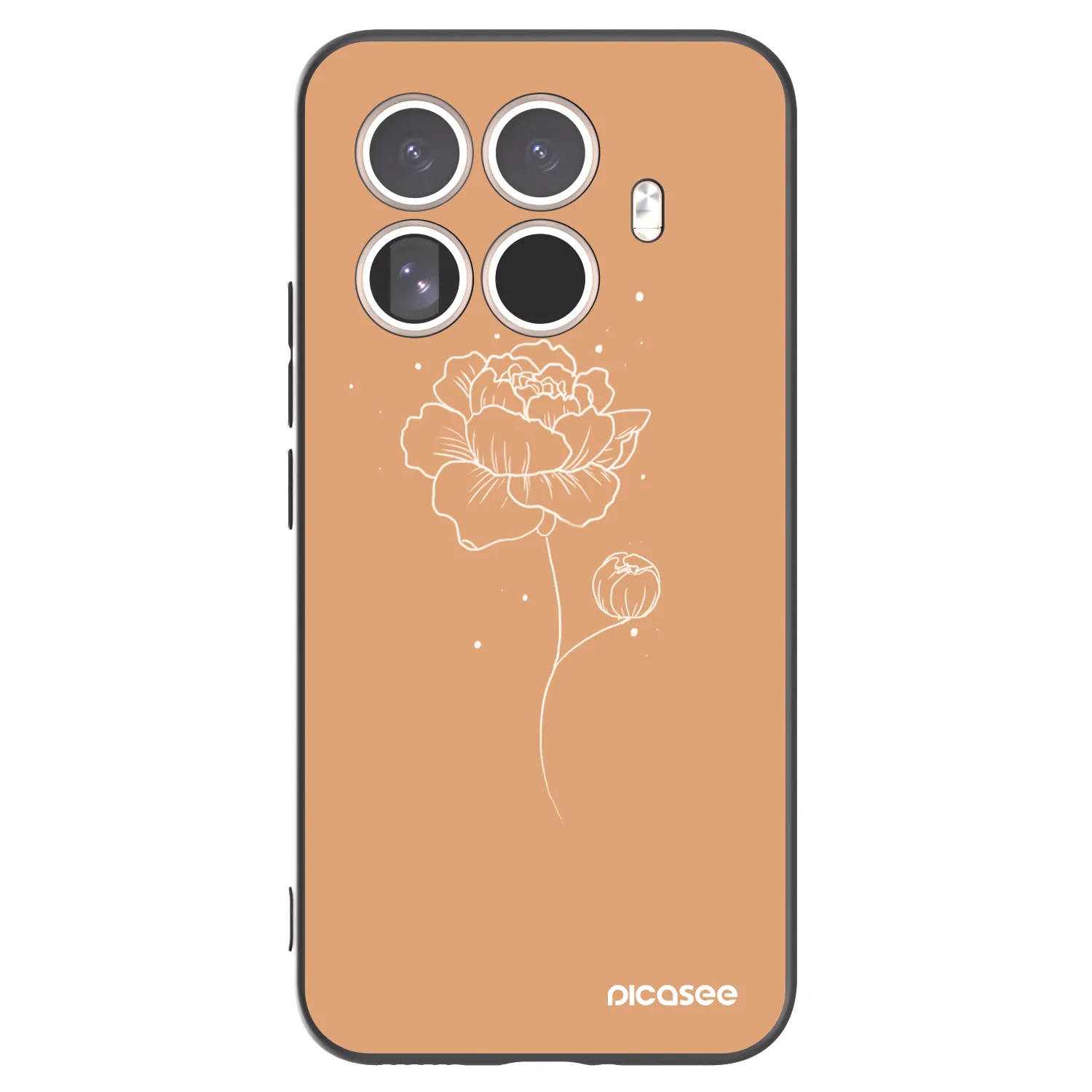 Picasee husă neagră din silicon pentru Xiaomi 15T Pro - Peonies