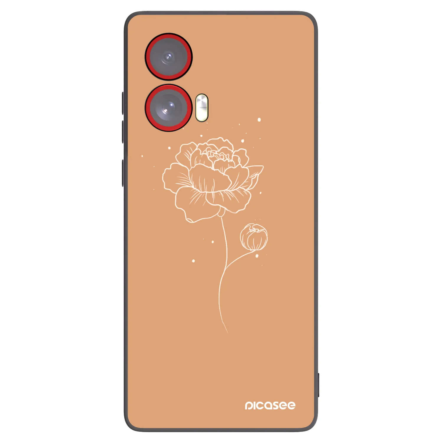 Picasee husă neagră din silicon pentru Motorola Edge 50 Fusion - Peonies